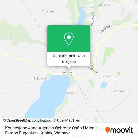 Mapa Koncesjonowana Agencja Ochrony Osób i Mienia Ekmos Eugeniusz Kubiak