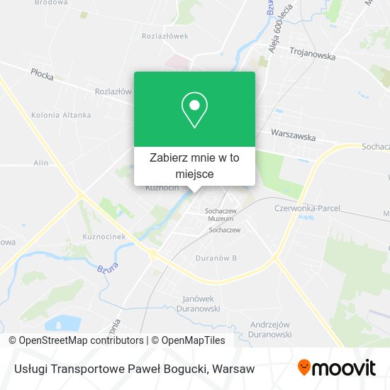 Mapa Usługi Transportowe Paweł Bogucki