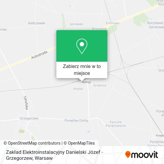 Mapa Zakład Elektroinstalacyjny Danielski Józef - Grzegorzew