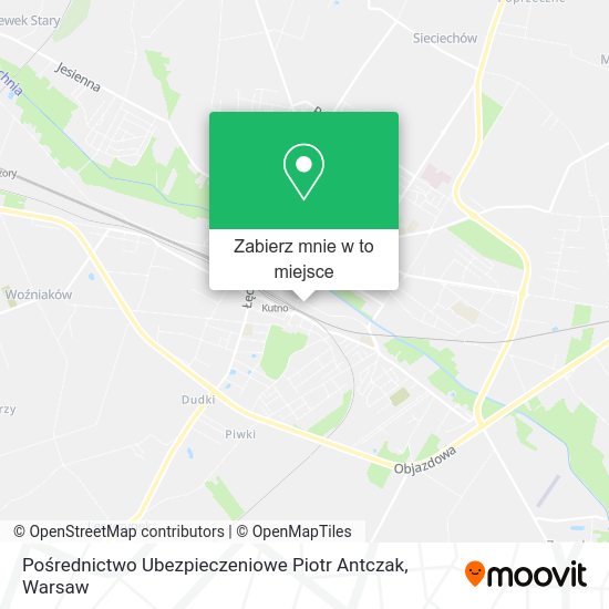 Mapa Pośrednictwo Ubezpieczeniowe Piotr Antczak