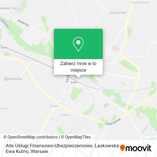 Mapa Alle Usługi Finansowo-Ubezpieczeniowe. Laskowska Ewa Kutno