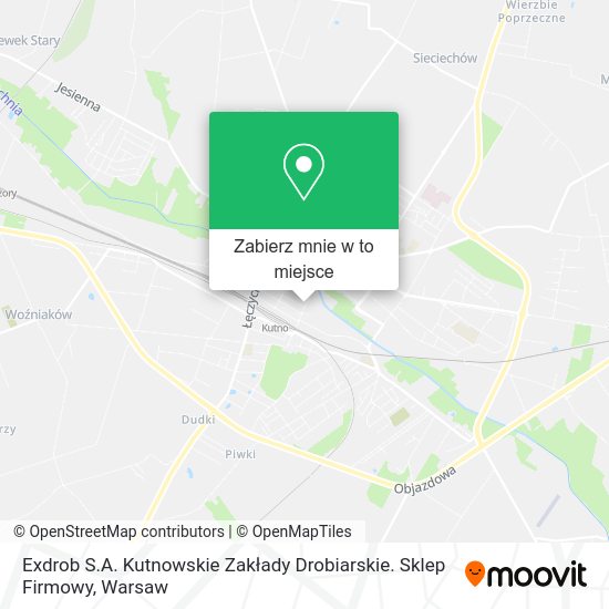 Mapa Exdrob S.A. Kutnowskie Zakłady Drobiarskie. Sklep Firmowy