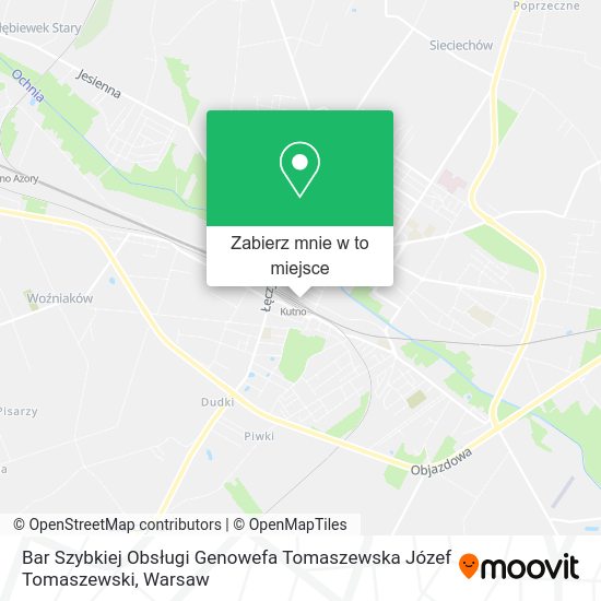 Mapa Bar Szybkiej Obsługi Genowefa Tomaszewska Józef Tomaszewski