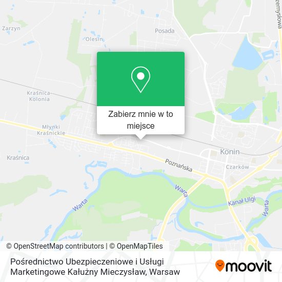 Mapa Pośrednictwo Ubezpieczeniowe i Usługi Marketingowe Kałużny Mieczysław