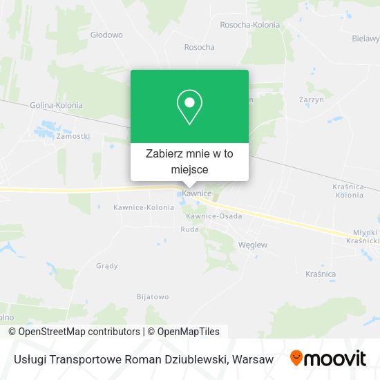 Mapa Usługi Transportowe Roman Dziublewski