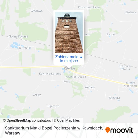 Mapa Sanktuarium Matki Bożej Pocieszenia w Kawnicach