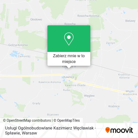 Mapa Usługi Ogólnobudowlane Kazimierz Węcławiak - Spławie