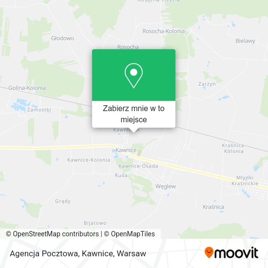 Mapa Agencja Pocztowa, Kawnice