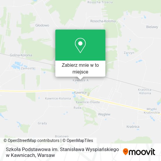 Mapa Szkoła Podstawowa im. Stanisława Wyspiańskiego w Kawnicach