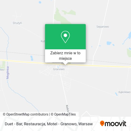 Mapa Duet - Bar, Restauracja, Motel - Granowo