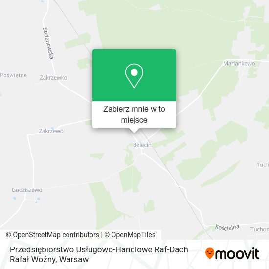 Mapa Przedsiębiorstwo Usługowo-Handlowe Raf-Dach Rafał Woźny