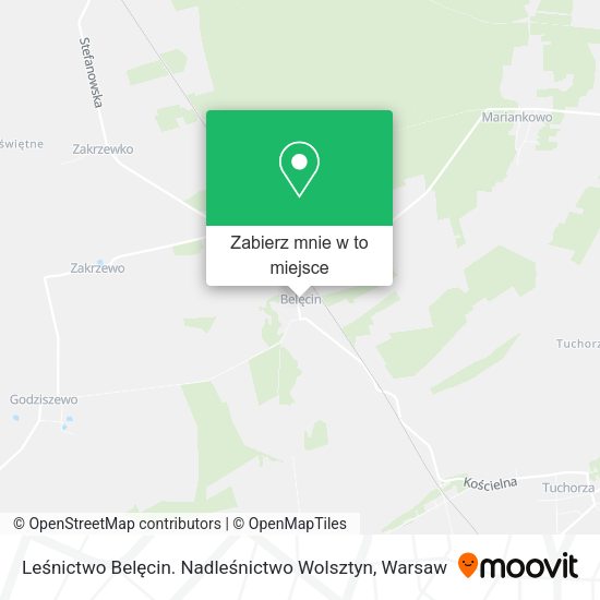 Mapa Leśnictwo Belęcin. Nadleśnictwo Wolsztyn