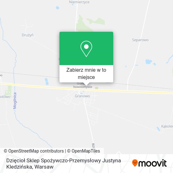 Mapa Dzięcioł Sklep Spożywczo-Przemysłowy Justyna Kledzińska