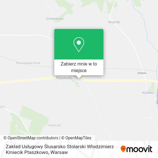 Mapa Zakład Usługowy Ślusarsko Stolarski Włodzimierz Kmiecik Ptaszkowo