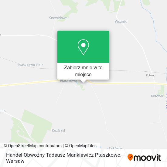 Mapa Handel Obwoźny Tadeusz Mankiewicz Ptaszkowo