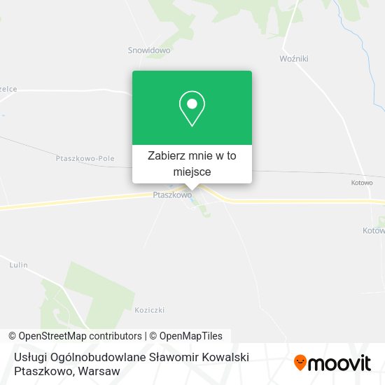 Mapa Usługi Ogólnobudowlane Sławomir Kowalski Ptaszkowo