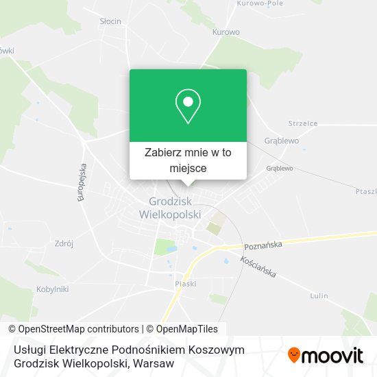 Mapa Usługi Elektryczne Podnośnikiem Koszowym Grodzisk Wielkopolski