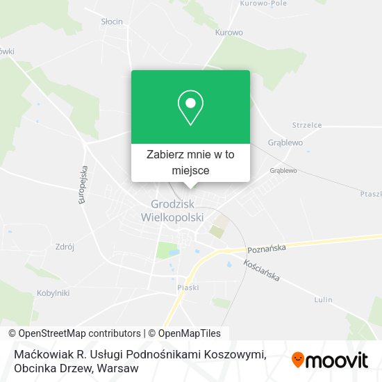 Mapa Maćkowiak R. Usługi Podnośnikami Koszowymi, Obcinka Drzew