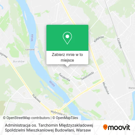 Mapa Administracja os. Tarchomin Międzyzakładowej Spółdzielni Mieszkaniowej Budowlani