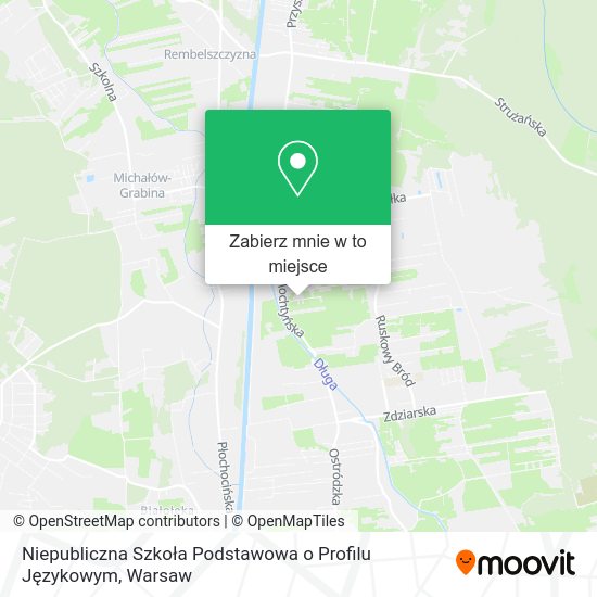 Mapa Niepubliczna Szkoła Podstawowa o Profilu Językowym