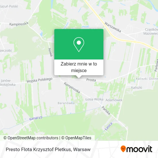 Mapa Presto Flota Krzysztof Pletkus