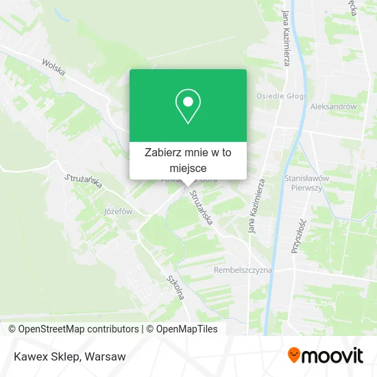 Mapa Kawex Sklep