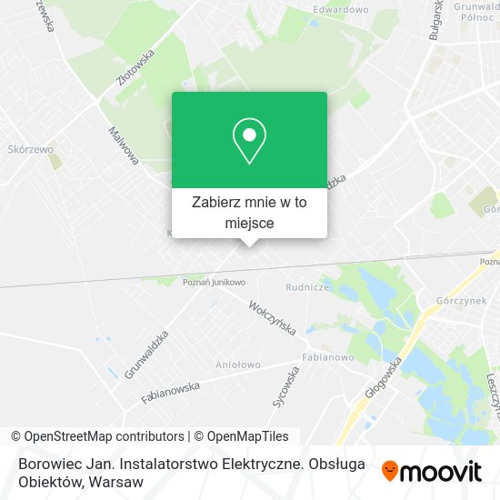 Mapa Borowiec Jan. Instalatorstwo Elektryczne. Obsługa Obiektów