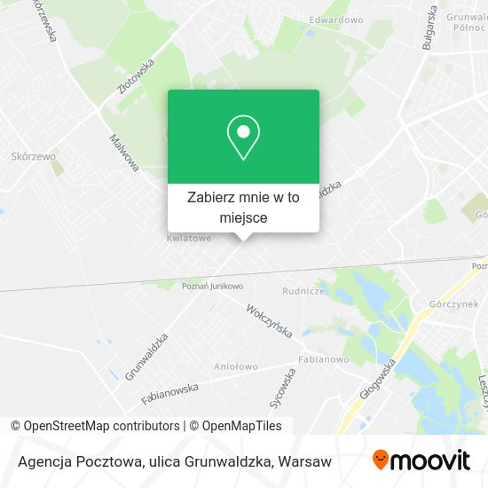 Mapa Agencja Pocztowa, ulica Grunwaldzka