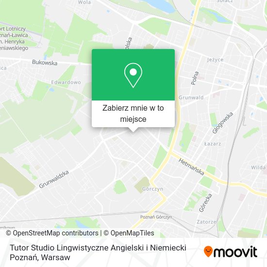 Mapa Tutor Studio Lingwistyczne Angielski i Niemiecki Poznań