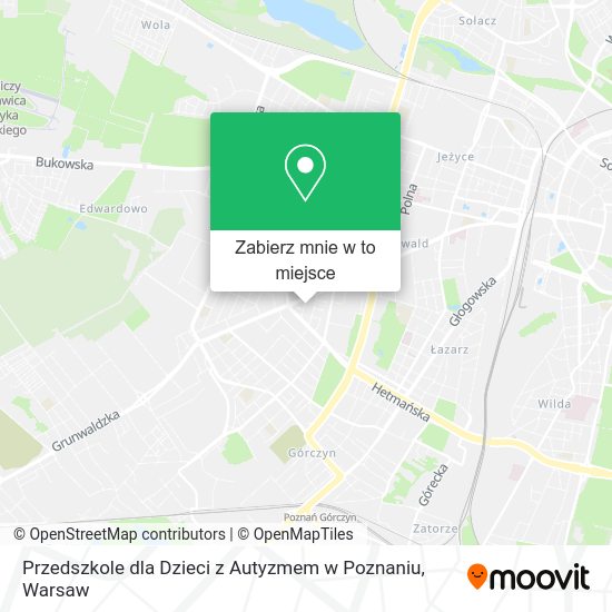 Mapa Przedszkole dla Dzieci z Autyzmem w Poznaniu