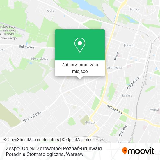 Mapa Zespół Opieki Zdrowotnej Poznań-Grunwald. Poradnia Stomatologiczna