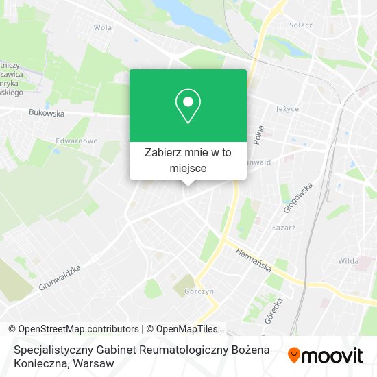 Mapa Specjalistyczny Gabinet Reumatologiczny Bożena Konieczna