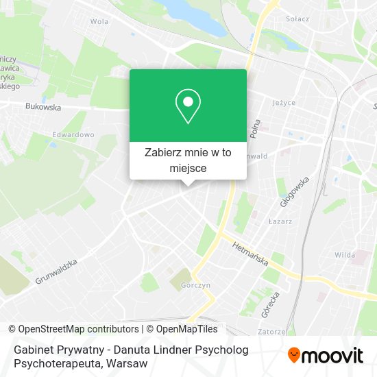 Mapa Gabinet Prywatny - Danuta Lindner Psycholog Psychoterapeuta