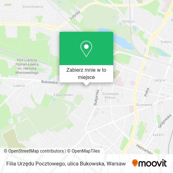 Mapa Filia Urzędu Pocztowego, ulica Bukowska