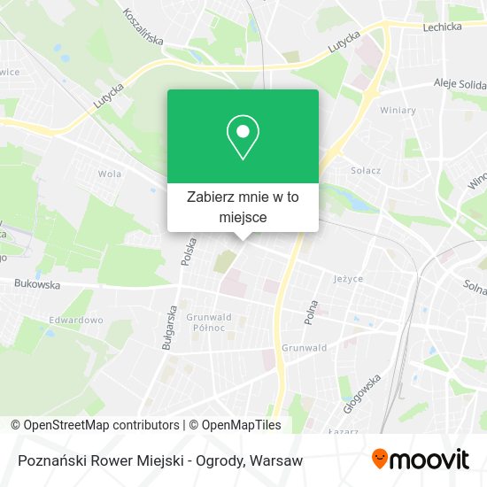 Mapa Poznański Rower Miejski - Ogrody