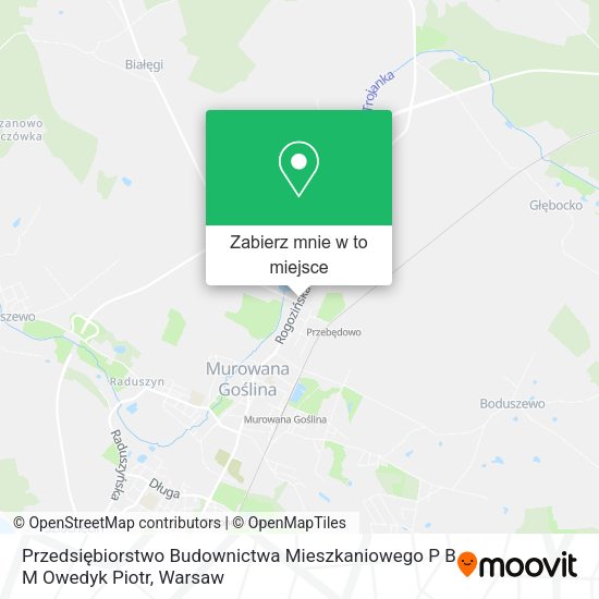 Mapa Przedsiębiorstwo Budownictwa Mieszkaniowego P B M Owedyk Piotr