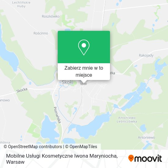 Mapa Mobilne Usługi Kosmetyczne Iwona Maryniocha