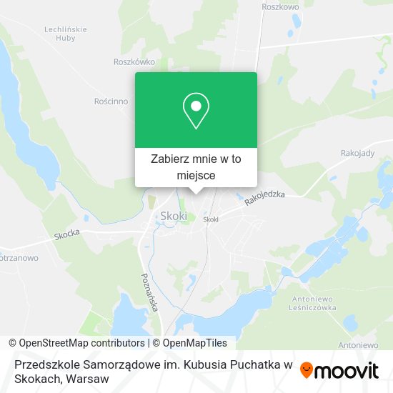 Mapa Przedszkole Samorządowe im. Kubusia Puchatka w Skokach