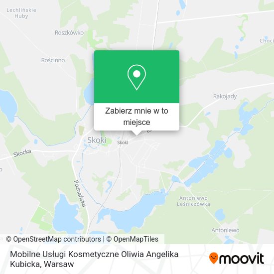 Mapa Mobilne Usługi Kosmetyczne Oliwia Angelika Kubicka