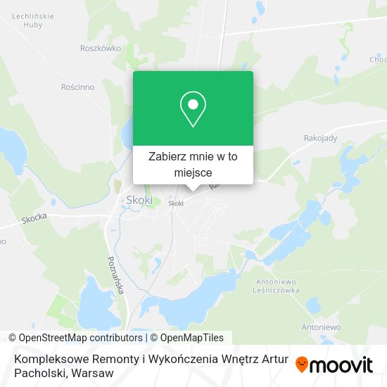 Mapa Kompleksowe Remonty i Wykończenia Wnętrz Artur Pacholski