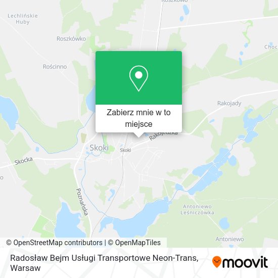 Mapa Radosław Bejm Usługi Transportowe Neon-Trans