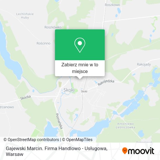 Mapa Gajewski Marcin. Firma Handlowo - Usługowa