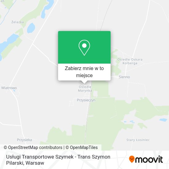 Mapa Usługi Transportowe Szymek - Trans Szymon Pilarski