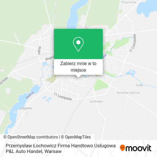 Mapa Przemysław Łochowicz Firma Handlowo Usługowa P&L Auto Handel