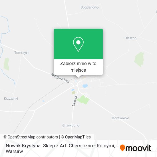 Mapa Nowak Krystyna. Sklep z Art. Chemiczno - Rolnymi