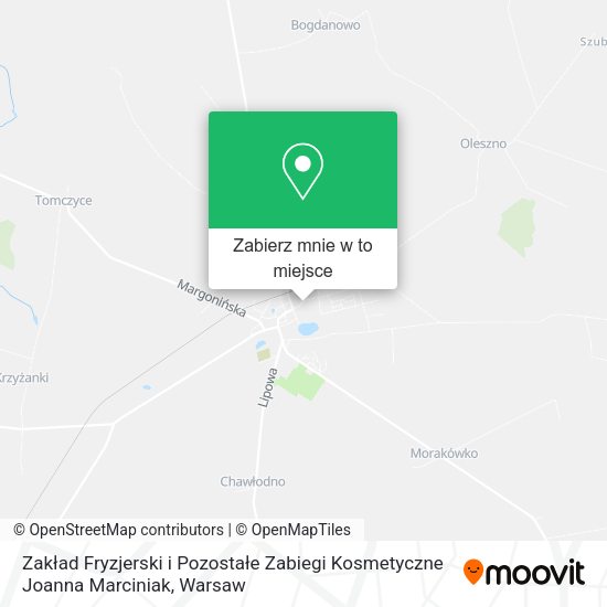 Mapa Zakład Fryzjerski i Pozostałe Zabiegi Kosmetyczne Joanna Marciniak