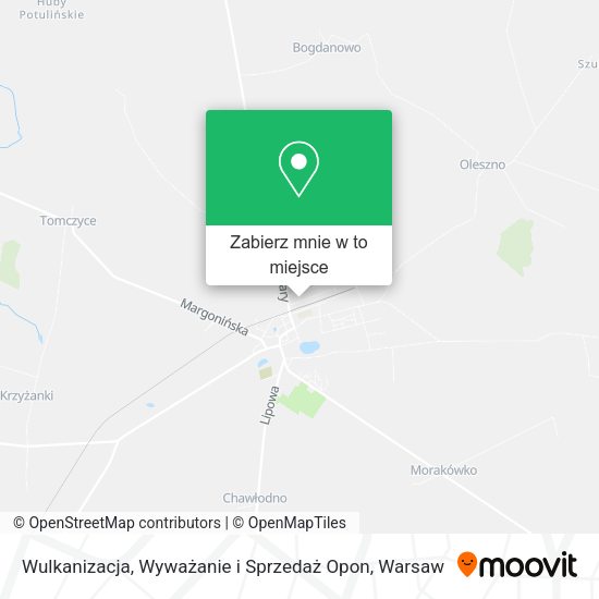 Mapa Wulkanizacja, Wyważanie i Sprzedaż Opon