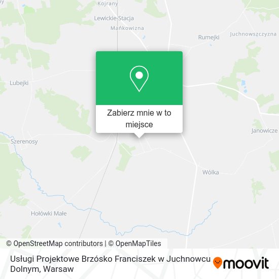 Mapa Usługi Projektowe Brzósko Franciszek w Juchnowcu Dolnym