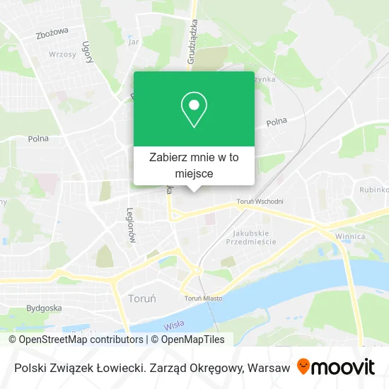 Mapa Polski Związek Łowiecki. Zarząd Okręgowy