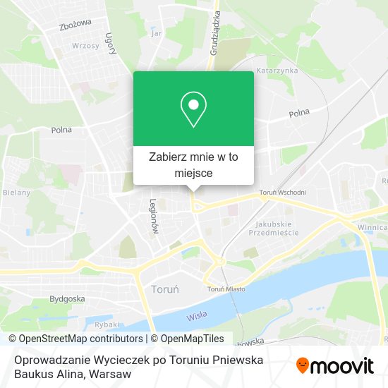 Mapa Oprowadzanie Wycieczek po Toruniu Pniewska Baukus Alina